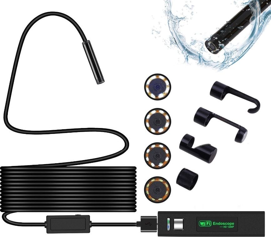 Endoskop / Kamera Inspekcyjna / Wi-fi Usb 1200p 8mm - 2 Metry