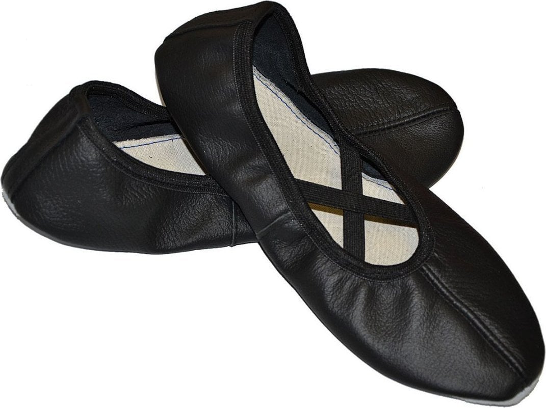 Enero Pantofi de balet pentru copii pentru dans negri cu elastic R.39