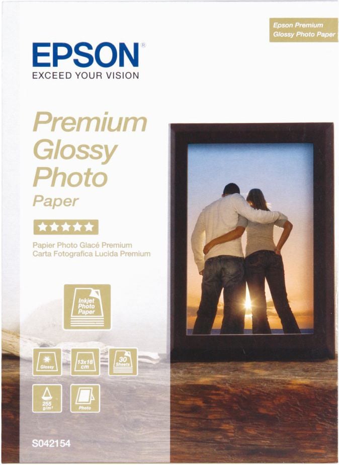 Hartie Epson Premium Glossy Photo Paper, 13x18cm, 30 de coli