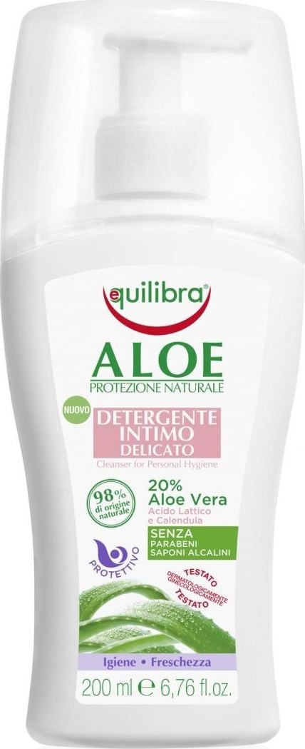 Solutie curatare pentru igiena intima, ALOE Detergente Intimo Delicato, Equilibra, Flacon 200 ml