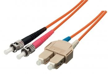 Cablu equip Fibra optica patch-uri ST - SC Duplex Singlemode OS2, 10m, galben (252336)