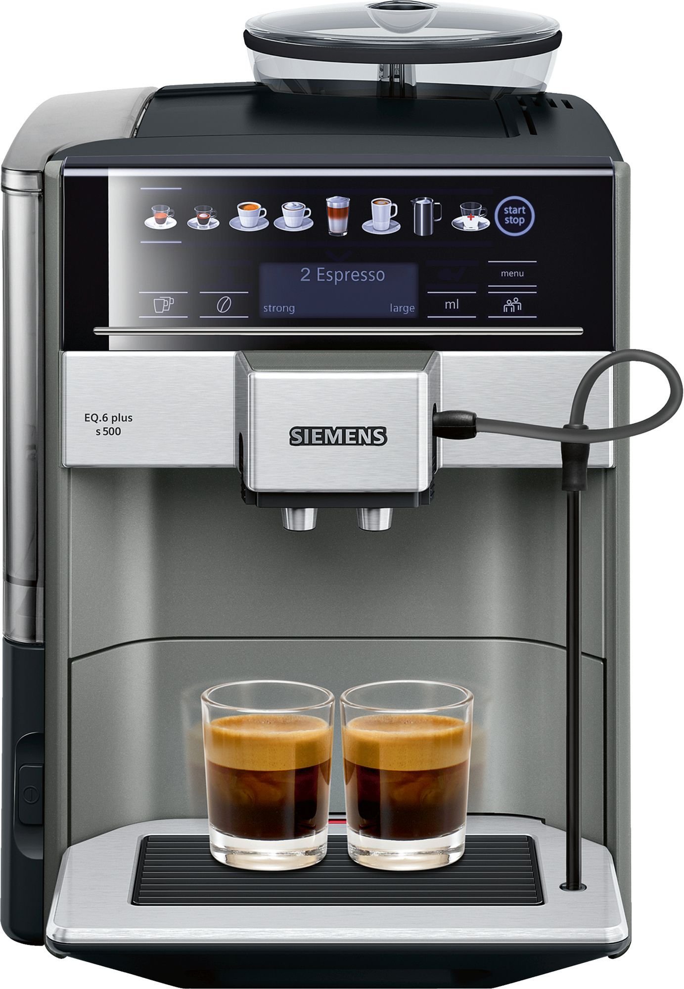 Espressoare - Espressor automat Siemens TE655203RW, 1500 W,  1,7 l, 19 bar, Negru/Argintiu
