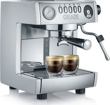 Espressoare - Espressor barista Graef, Marchesa, functie pre-infuzare, butoane pentru espresso simplu sau dublu, sistem thermoblock, presiune 16 bar, 2 programe decalcifiere, capacitate 2.5 L, gri 