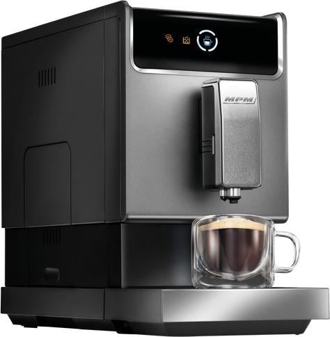 Espressor de cafea MPM MKW-10M, 1470W, 19 bari, sistem Thermoblock, 1.1 litri, 3 programe automate, panou control tactil, rasnita otel
