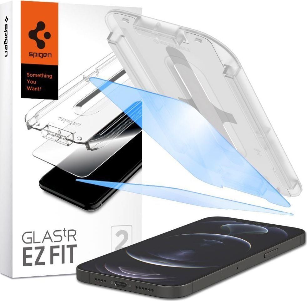 ESR Szkło hartowane Spigen GLAS.tR ez Fit Apple iPhone 13/13 Pro Antiblue [2 PACK]