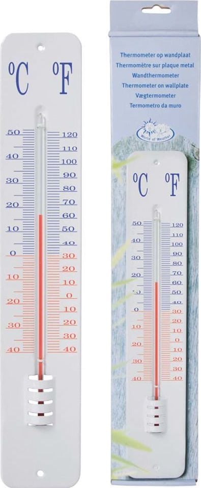 Termometre -  Termometru de perete Esschert Design, 45 cm,  metal si sticla, interior și exterior,Lichid pe bază de kerosen