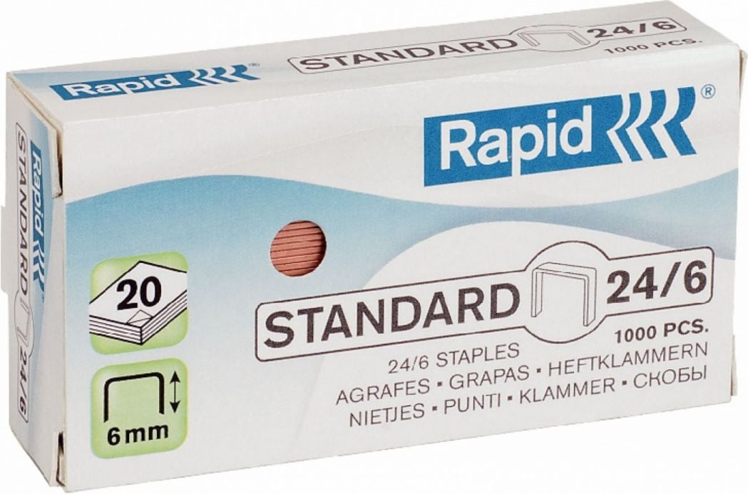 Capse Rapid, standard, 26/6, 20 coli