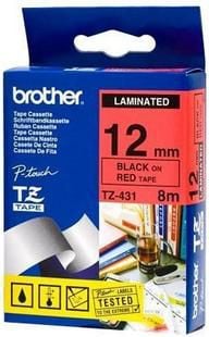 Etichete Brother TZE431 Black on Red, 12mm
