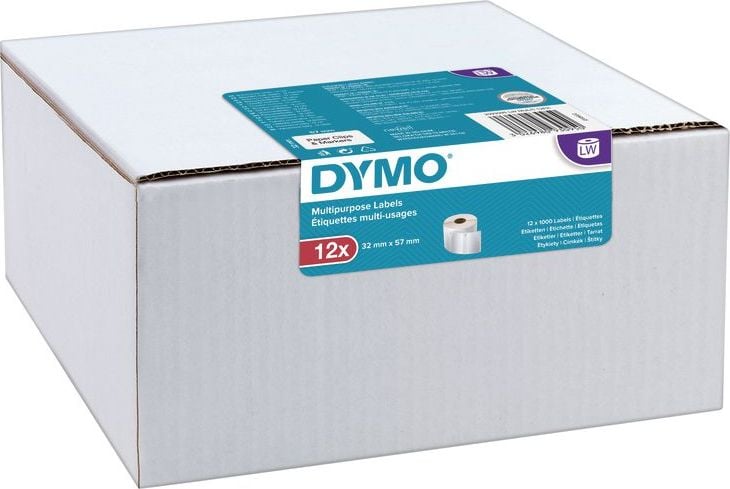 Etichete DYMO 11354 Label Writer, repozitionabile, 57mmx32mm, hartie alba, 12 role, 2093095 S0722540