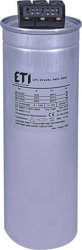 Condensator Eti-Polam CP LPC 25 kVAr 440V 50Hz (004656764)