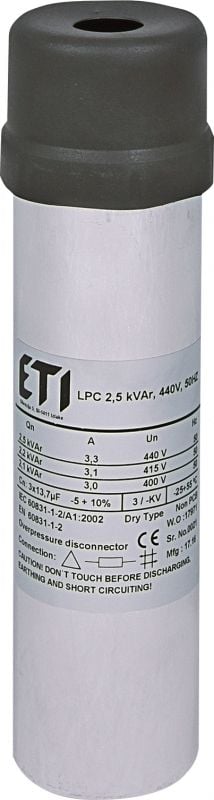 Condensator Eti-Polam LPC 25 kVAr 440V 50Hz (004656710)