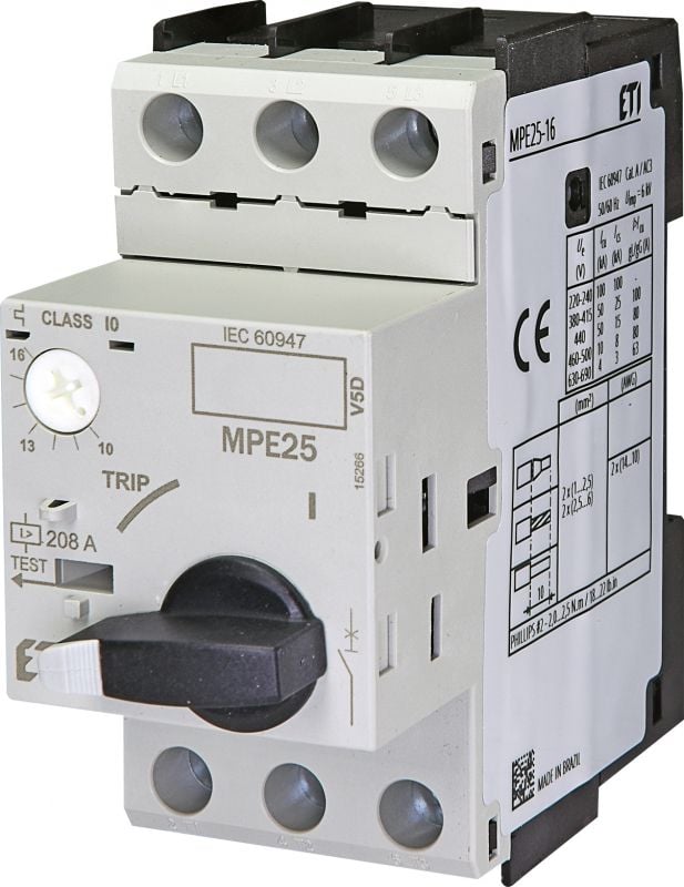 Un întrerupător de circuit 3P 10-16 MPE25-16 9 kW (004 648 011)