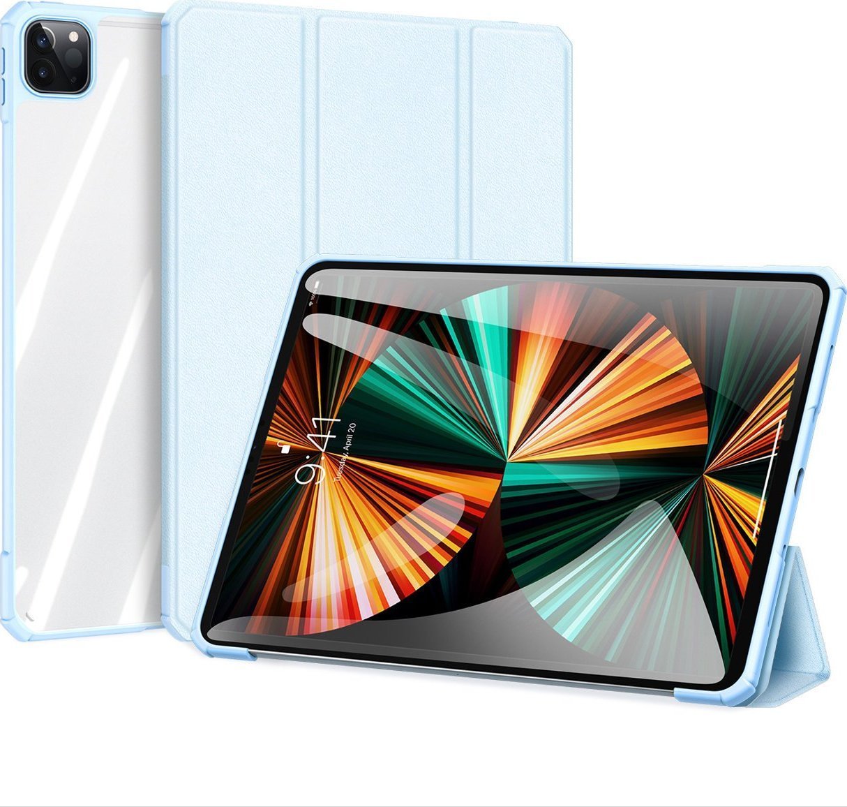 : Husa pentru tableta Dux Ducis Dux Ducis Copa pentru iPad Pro 12.9' 2021 / 2020 / 2018, capac inteligent cu suport, albastru.