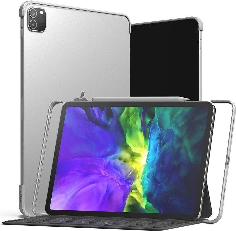 Husa pentru tableta Ringke Ringke Frame Shield, rama de protectie autoadeziva pentru iPad Pro 11&apos; 2020 / iPad Pro 11&apos; 2018, argintie (compatibil cu Apple Pencil) (ACFS0002)
