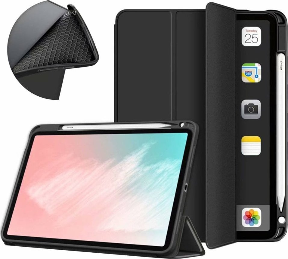 Husă pentru tabletă Strado Smart Pencil Case pentru Apple iPad Air 5 2022 (negru)