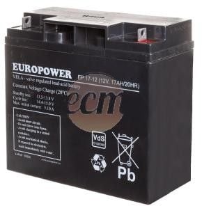 Accesorii control acces si supraveghere - Europower Baterie fără întreținere AGM 17Ah 12V Europower EP 17-12