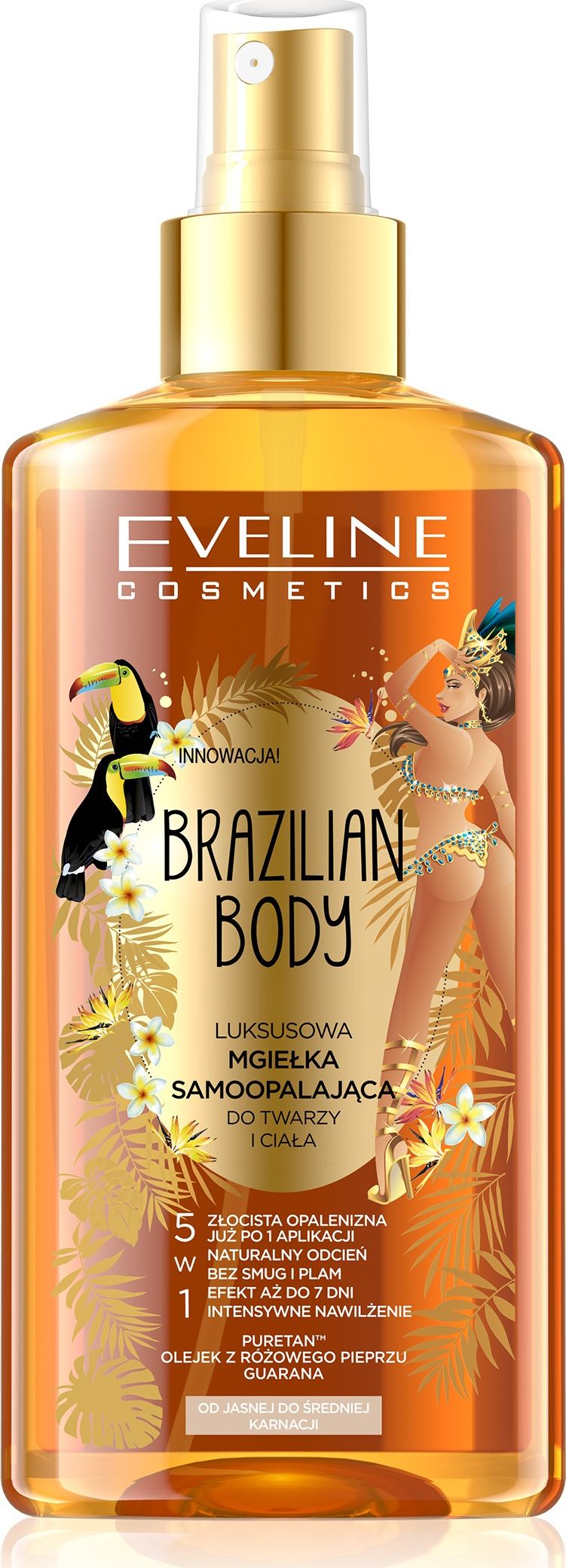 Autobronzant pentru fata si corp, Eveline Cosmetics, Brazilian Body, 150ml