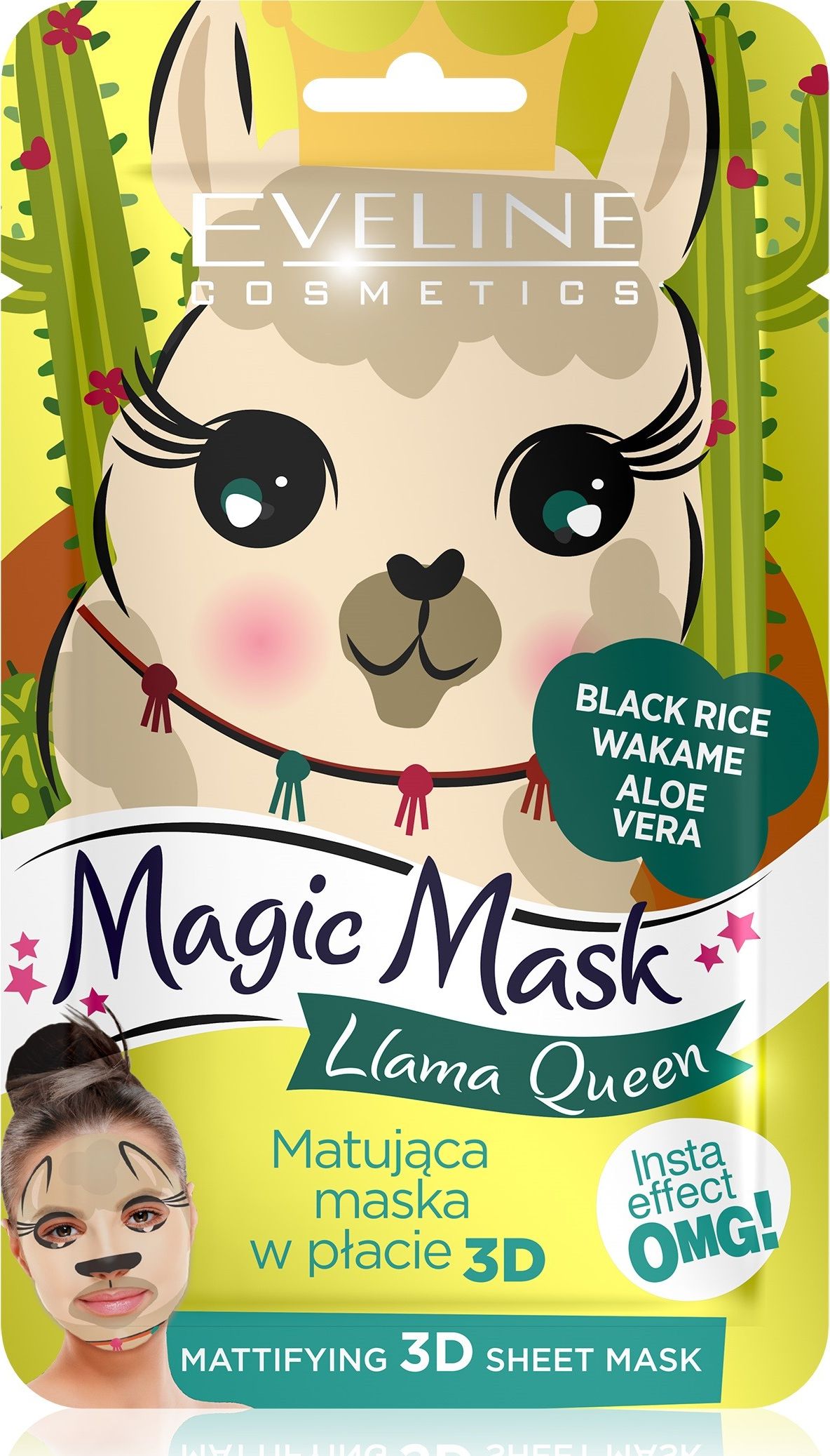 Masca de fata Eveline Magic Mask 3D Llama Queen