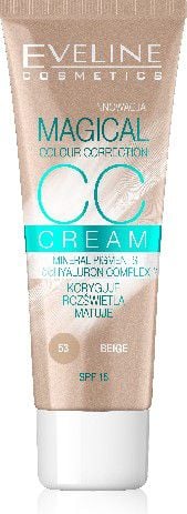 Crema coloranta, Eveline Cosmetics, CC Cream Magical Colour Correction, SPF 15, 53 Beige, 30 ml