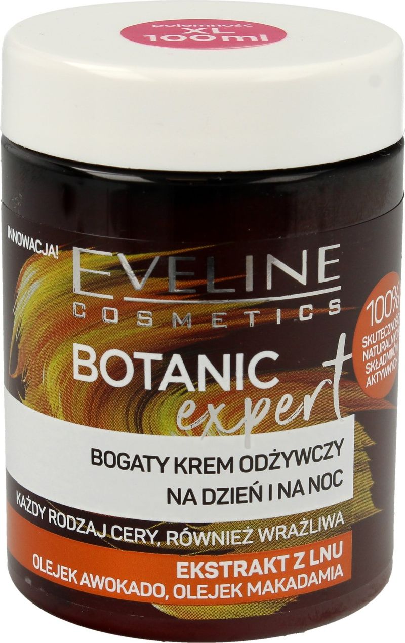 Eveline Krem do twarzy Botanic Expert Ekstrakt z Lnu odżywczy 100ml