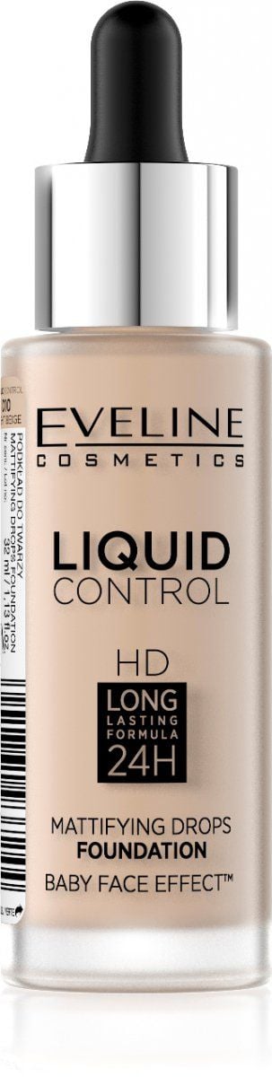 Fond de ten Eveline Cosmetics, Liquid Control HD, 010 Light Beige, 32 ml