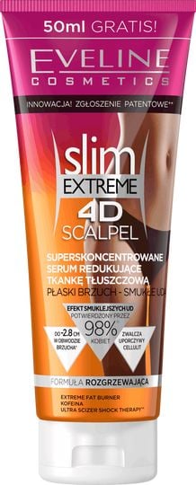 Ser superconcentrat Eveline Cosmetics, Slim Extreme 4D Scalpel, Flat Stomach, 250 ml