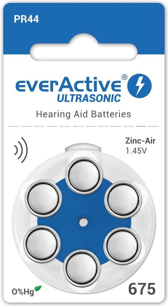 EverActive ULTRASONIC 675 baterii petru aparate auditive Set 1x Blister