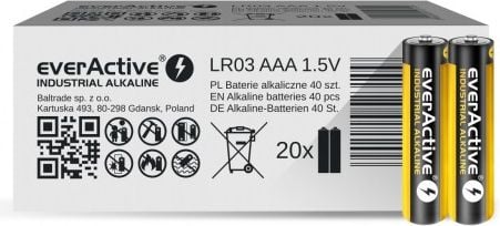 40pcs industriale alcaline LR03.