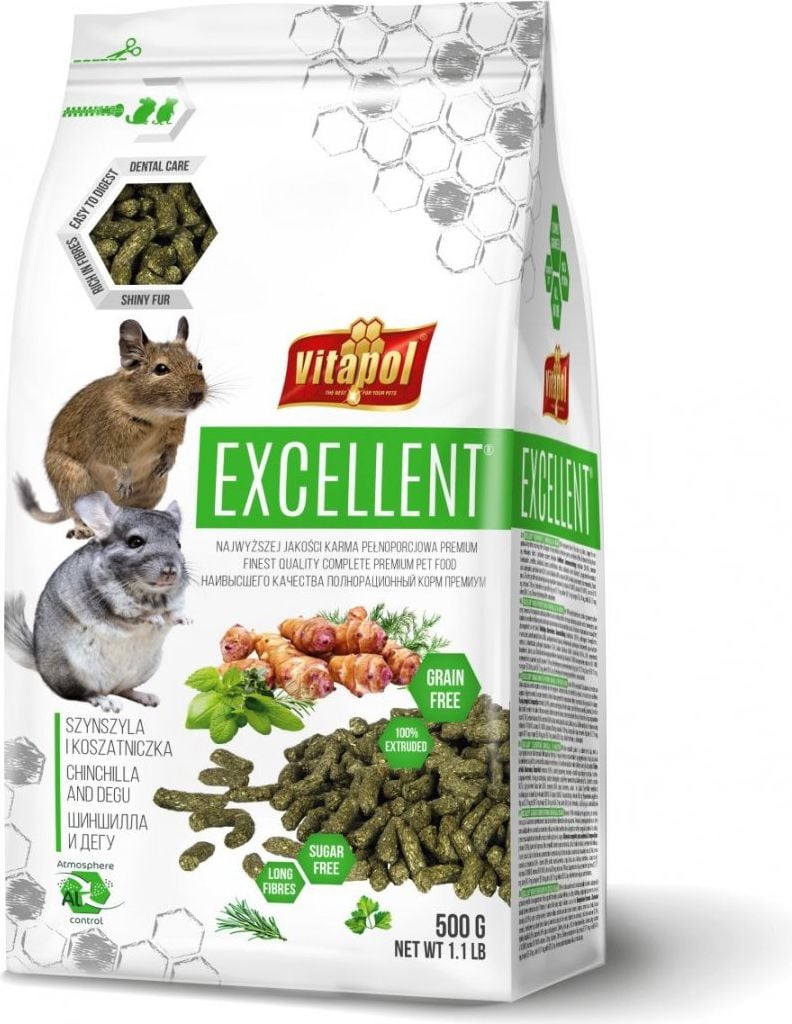 EXCELENT produse alimentare completă pentru 500g chinchilla și degus