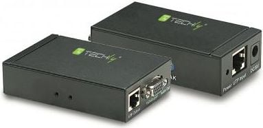 Extender VGA Techly, 301122, Cablu UTP 1x1, Negru