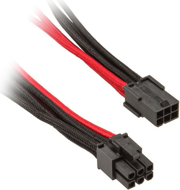 Extensie 6-Pin PCIe - 250mm - negru si rosu (SST-PP07-IDE6BR)