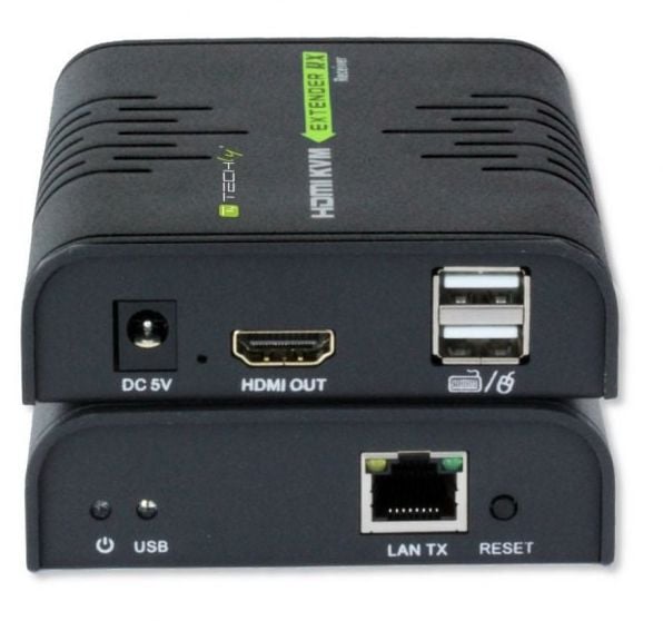 Extensie HDMI + USB mouse, tastatura pe cablu Cat5/5e/6 pana 120m. Techly KVM