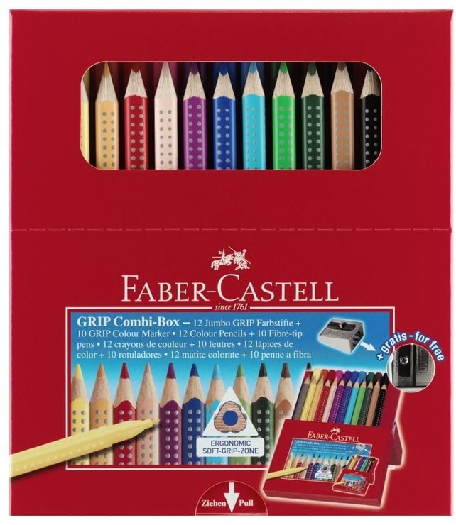 Faber-Castell Jumbo Grip 12 culori + Grip 10 culori Cutie combinată Faber-Castell (110913 FC)