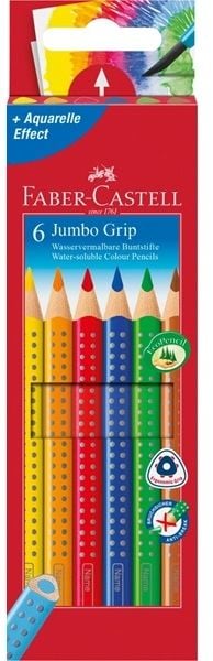 Faber-Castell Jumbo Grip Creioane cu 6 culori Faber-Castell (110906 FC)