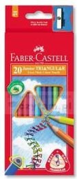 Creioane Colorate Jumbo in cutie carton Faber-Castell + Ascutitoare, 20 culori