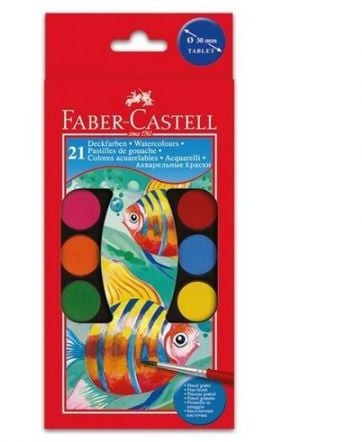 Faber-Castell School Paints 21 de culori Caseta de 30 mm mare Faber-Castell (125021 FC)