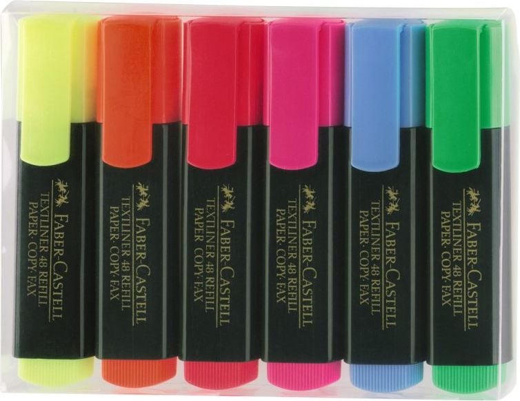 Faber-Castell HIGHLIGHTER 48 6 CULORI ÎN CAZĂ DE PLASTIC (154806 FC)