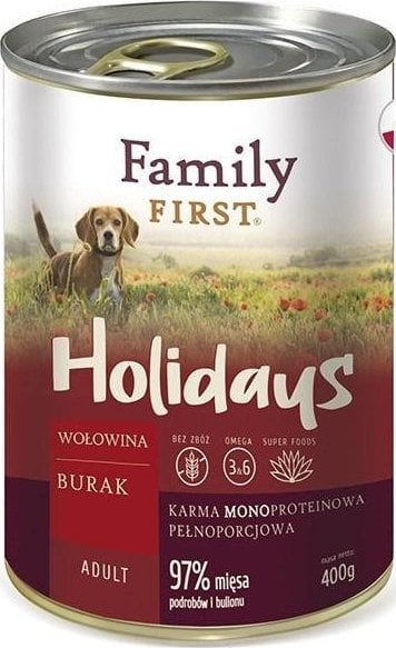 Family First FamilyFirst Carne de vită+sfeclă roșie+monoproteină adult 400g