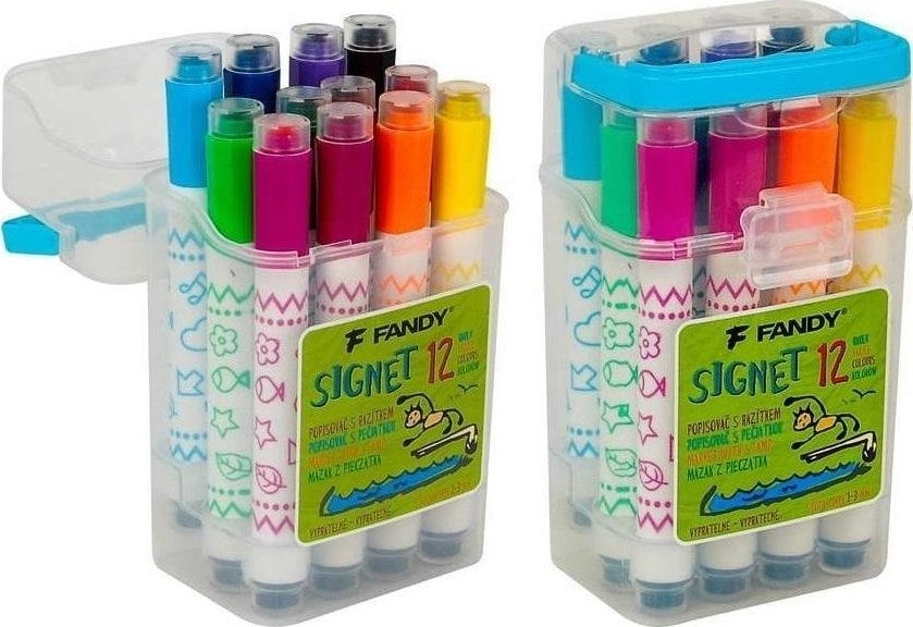 FANDY Marker Signet cu ștampilă în 12 culori