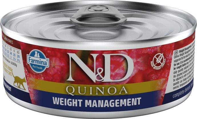 Farmina N&D Cat Quinoa Hrana pentru managementul greutatii pentru pisici adulte 80 g