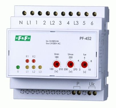 Faza de închidere automată, cu tensiunea de fază de ieșire este de 400 V / 2x230V + N (PF-452)