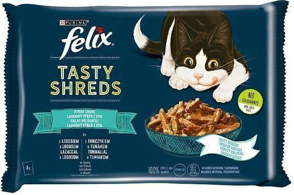 Hrana umeda pentru pisici, Felix, Somon/Ton, 4x80 g