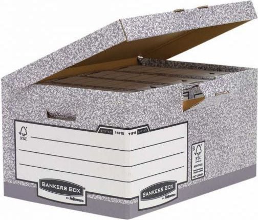 Fellowes Bankers Box System cu cutie de arhivă FSC cu capac cu balamale FastFold, 10 buc. (1181501)