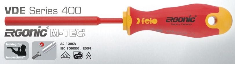 Șurubelniță hexagonală Felo M7 Ergonic 400 VDE M-Tec Izolată 1000V 110mm (41907030)