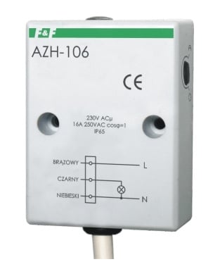 Crepuscul 16A 230V IP65 2-1000lx AZH-106