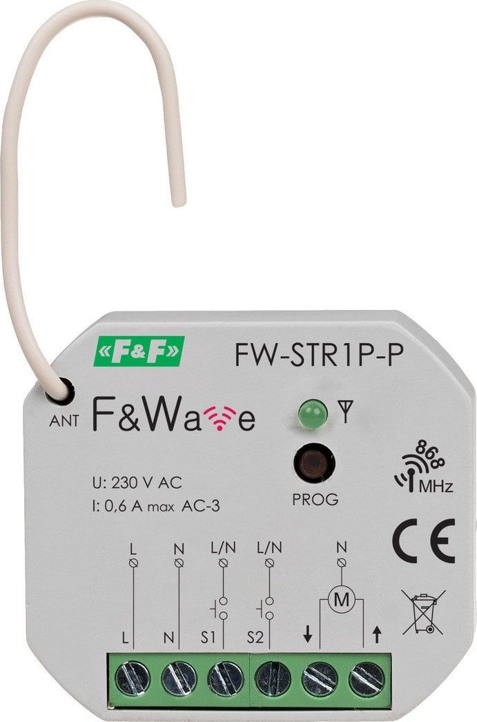 F&F F&F F&Wave FW-STR1P-P controler radio pentru rulouri multifuncționale 0,6A 85-265V AC/DC pentru cutie fi 60