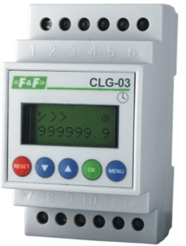 F&F Contor timp de lucru TH35 24-264V AC/DC programabil CLG-03