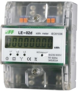 Contorul de electricitate 3-faza compatibil cu MID 230 63A / 400V LCD LE-02D