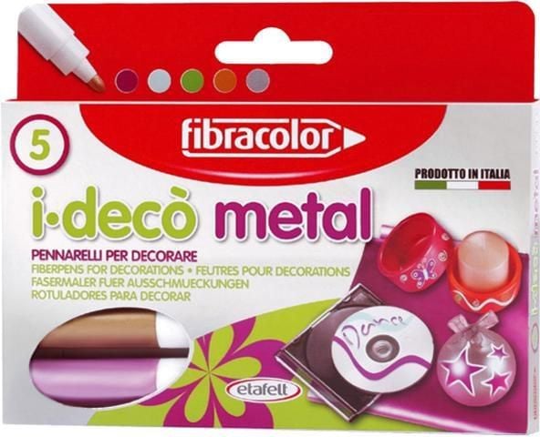 Fibracolor I-deco Markere metalice 5 culori (154772)