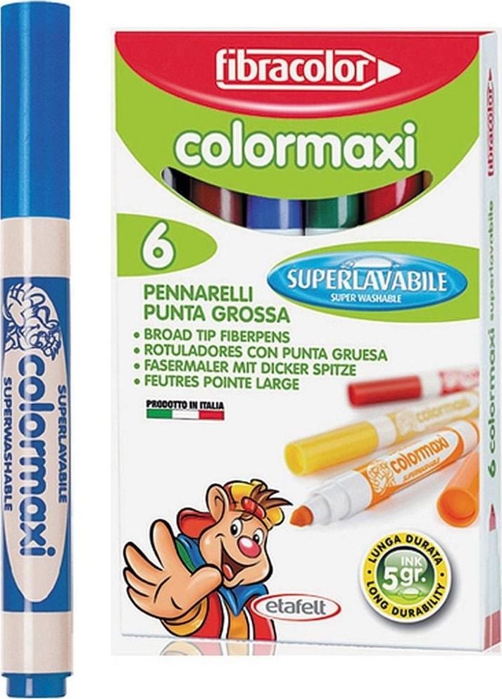 Markere Fibracolor Color Maxi 6 culori FIBRACOLOR